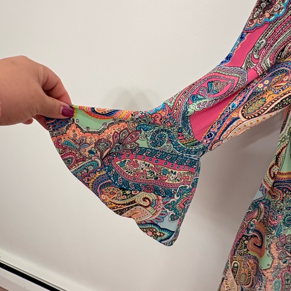 Tommy Hilfiger | Women's Jaipur Paisley Bell Sleeve Sheath Dress - Picture 2 of 4